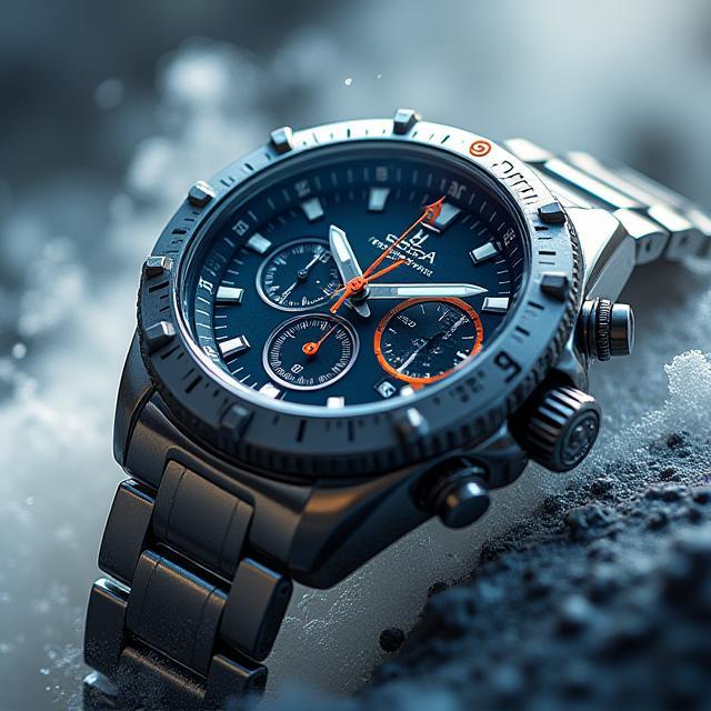 Sport chronograph watch with steel bracelet