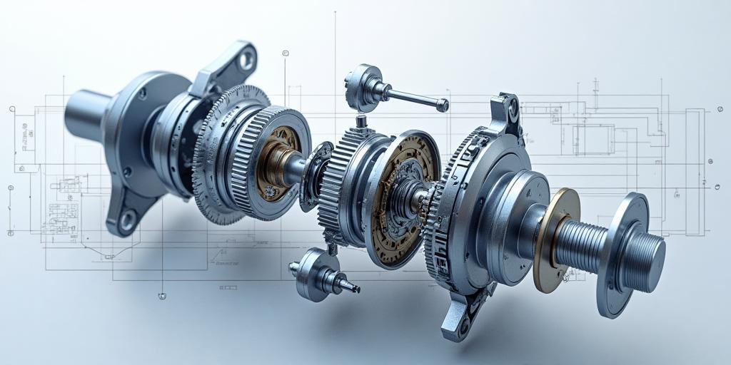 Exploded view of watch movement components