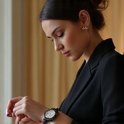 Customer Emilia adjusting watch clasp