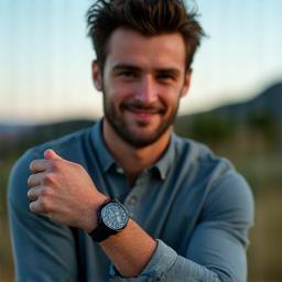 Customer James wearing sport watch
